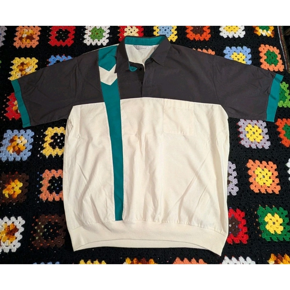 Vintage Classics by Palmland Polo Shirt Men's Large Two Tone Banded Waist